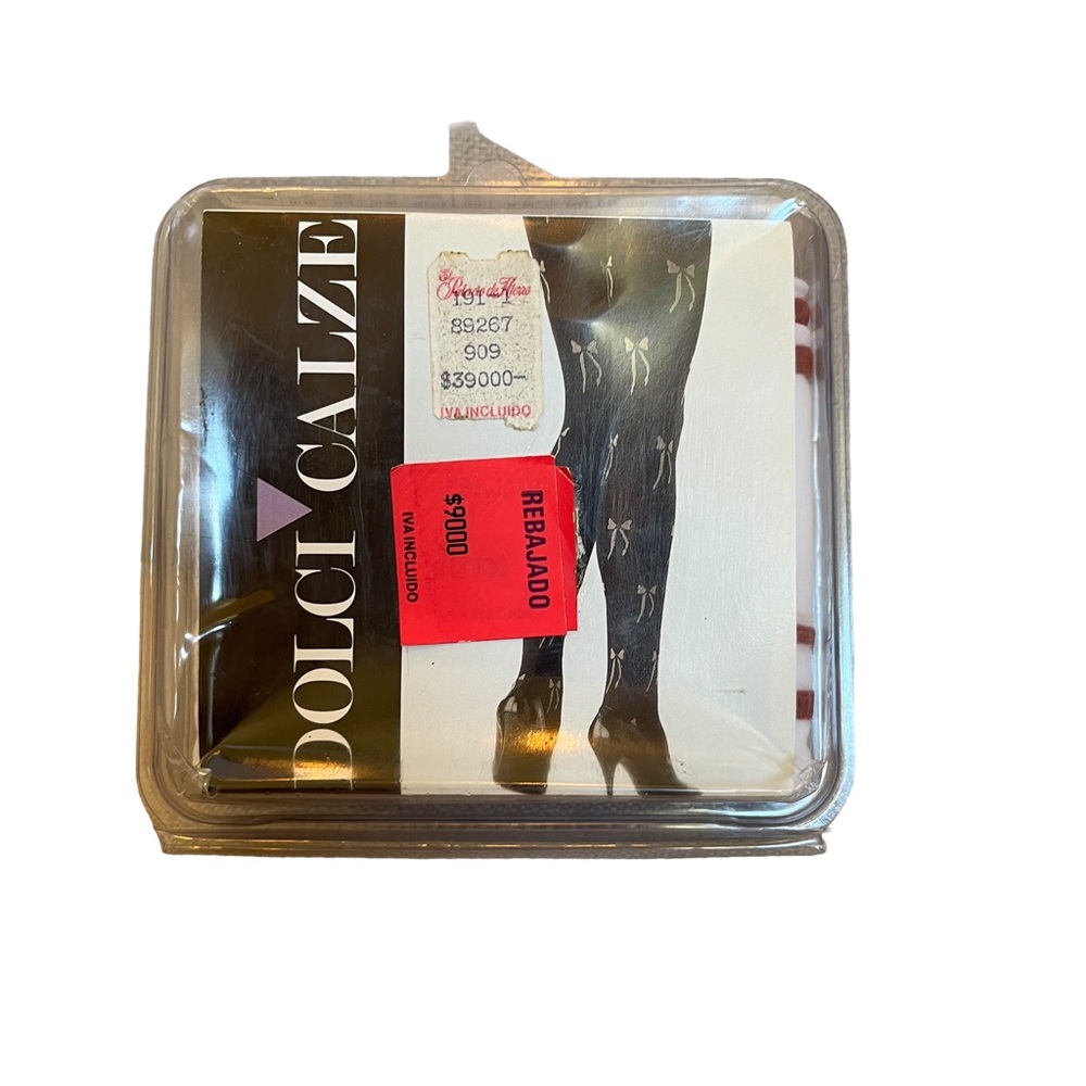 Dolci Calze NWT White and Red Bow Printed Women's Tights Size M APPX